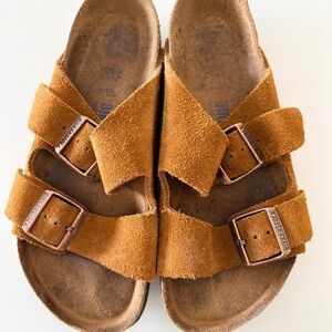 Birkenstock Arizona Brown Suede Sandals